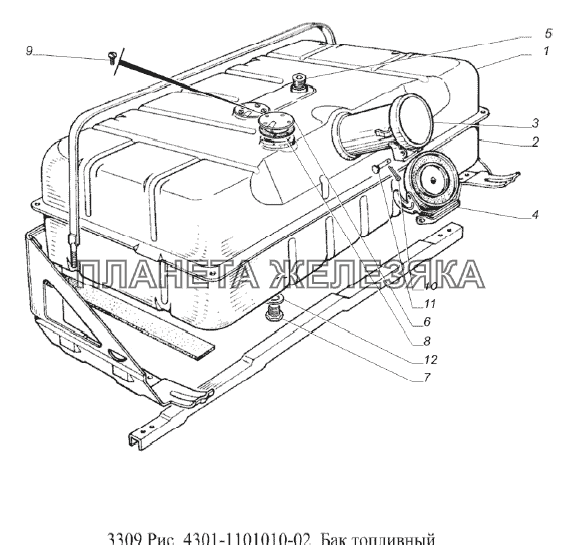 Бак топливный ГАЗ-3309 (Евро 2)